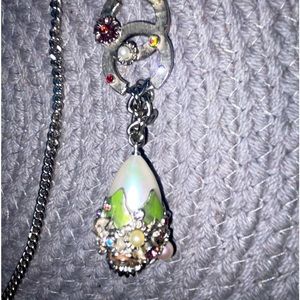 Chanel belt and Ring. Silver tone embellished pearl, rhinestones, logos.